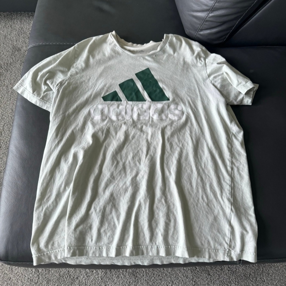 Adidas Men’s Big Logo Green & White T-Shirt Size XL